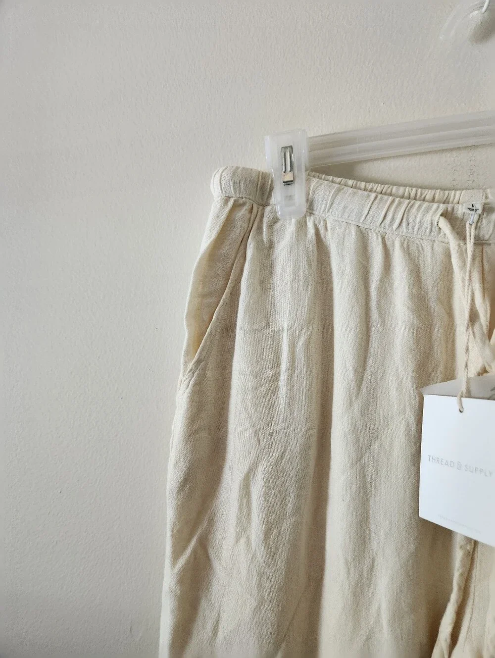 Thread & Supply Dekker Linen Blend Wide Leg Pants New - Picture 4 of 11